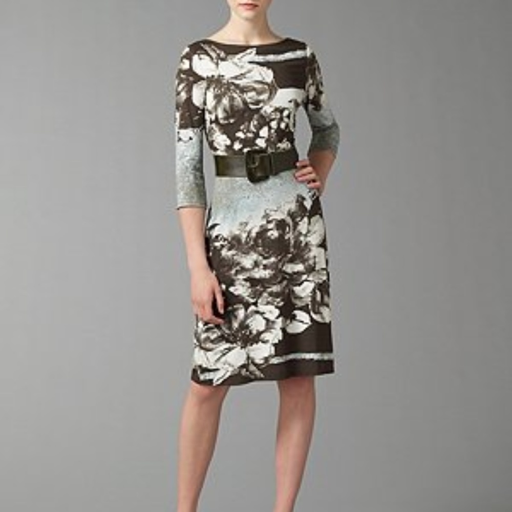 ABS COLLECTION BOATNECK BELTED DRESS - US MEDIUM